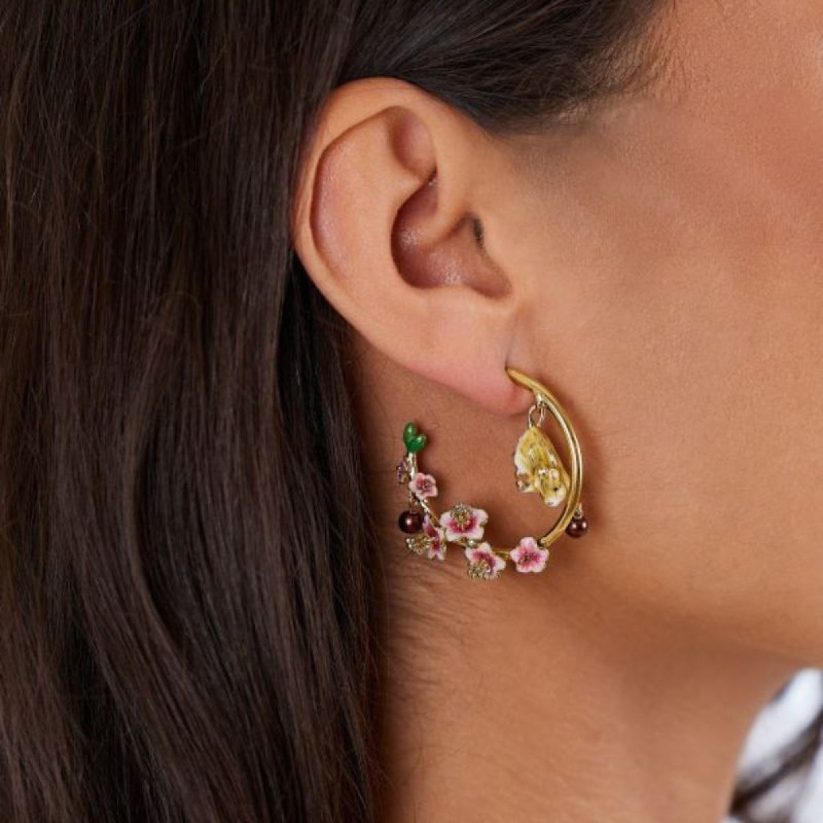 Conker Mouse Hoop Earrings – detail or styling view