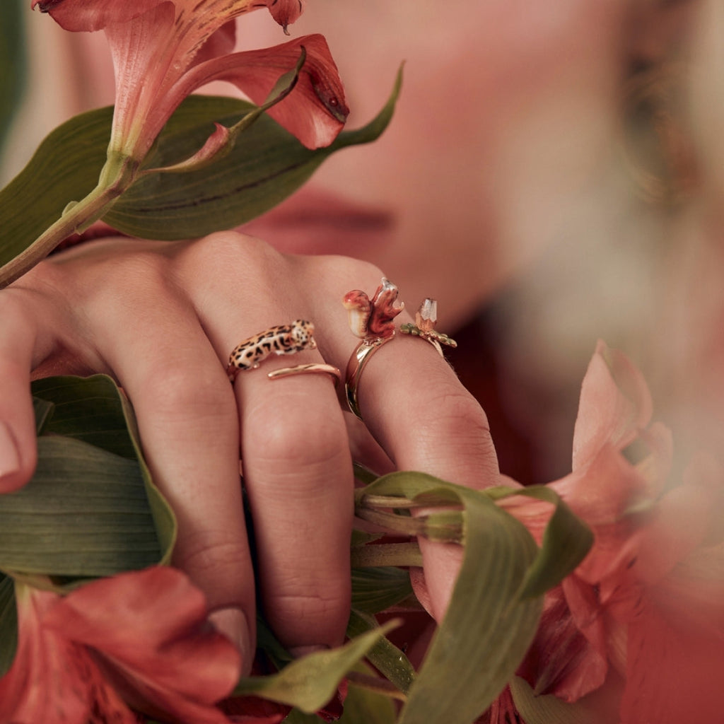 Clouded Leopard Open Ring – detail or styling view