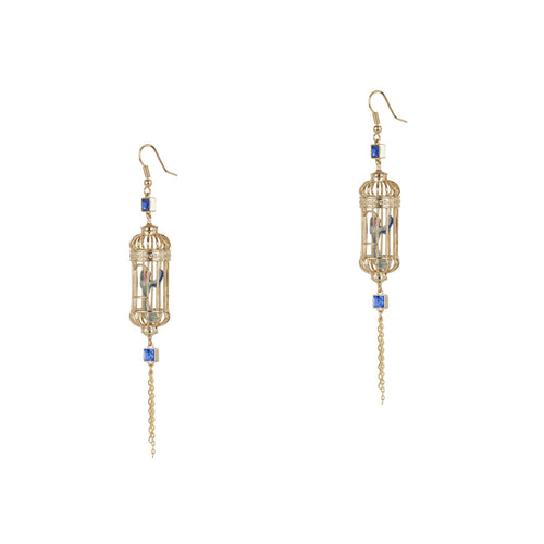 Bird Cage Drop Earrings by Bill Skinner