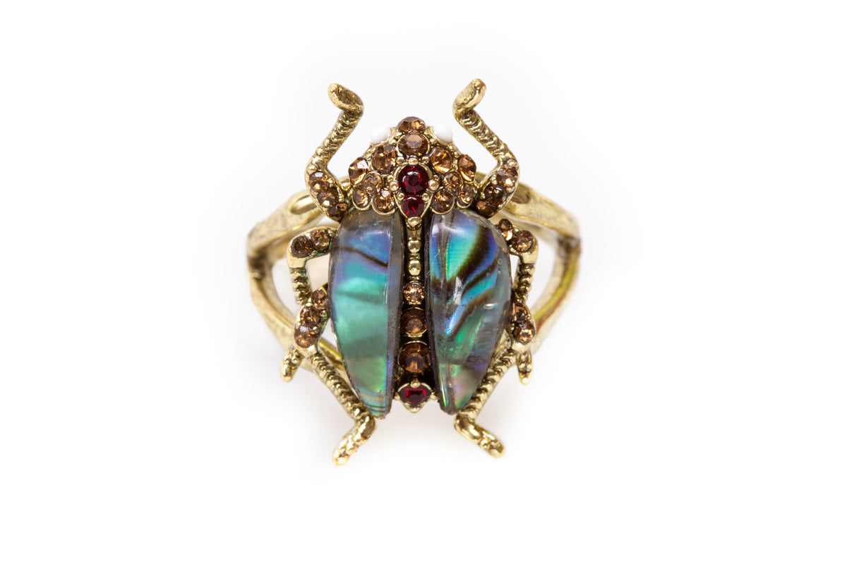 Bejewelled Beetle Ring by Bill Skinner