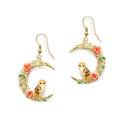 Owl in a Moon Drop Earrings by Bill Skinner