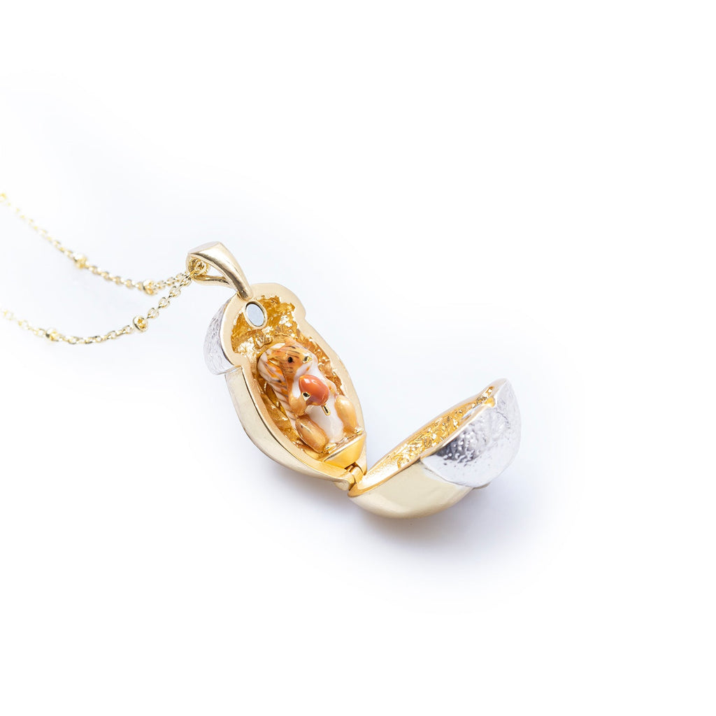 Squirrel Acorn Locket by Bill Skinner