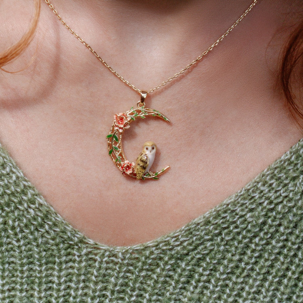 Owl in a Moon Pendant – detail or styling view