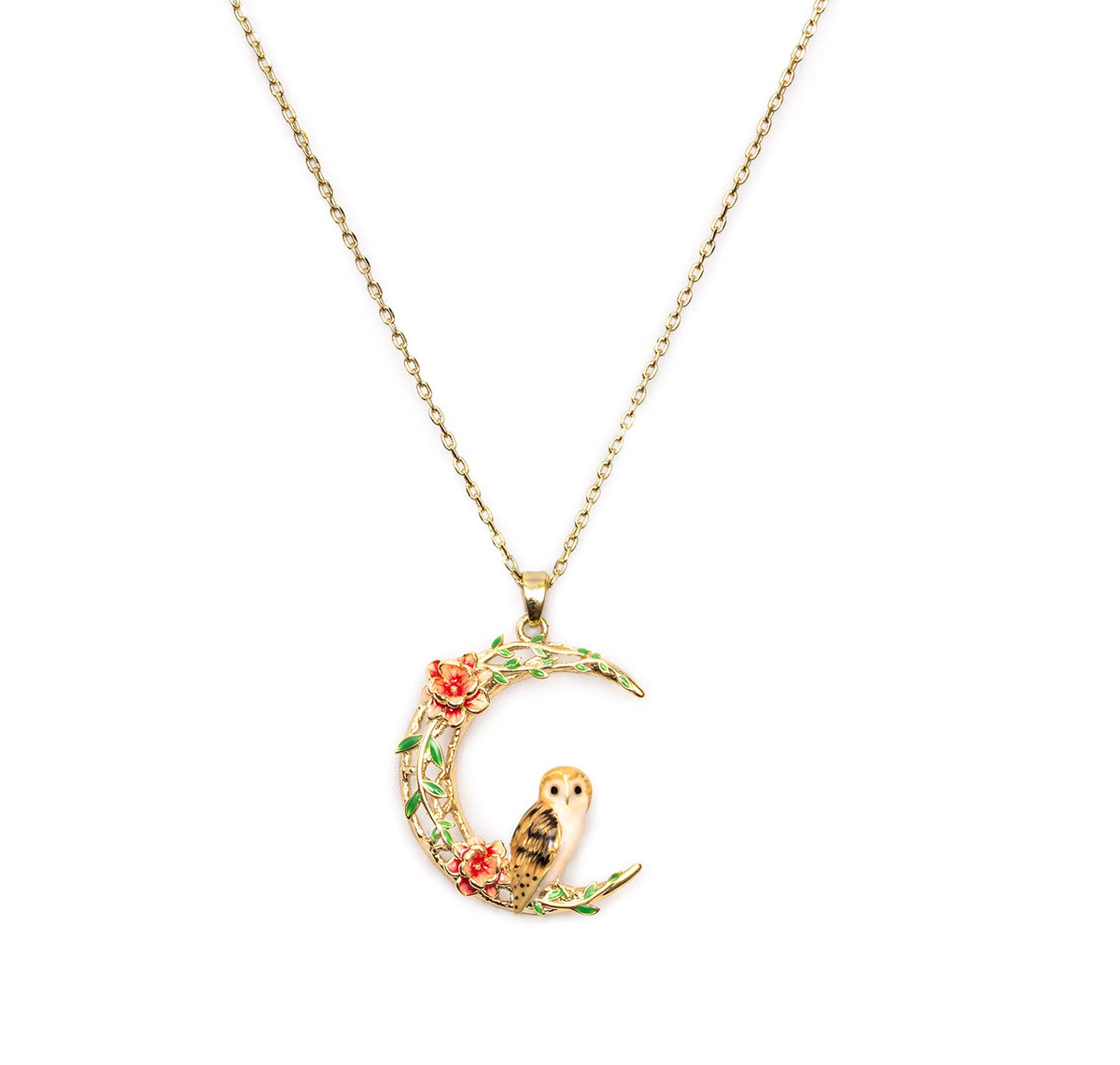Owl in a Moon Pendant by Bill Skinner