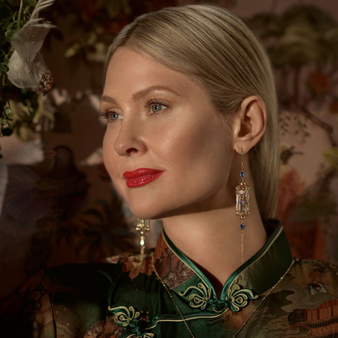 Bird Cage Drop Earrings – detail or styling view