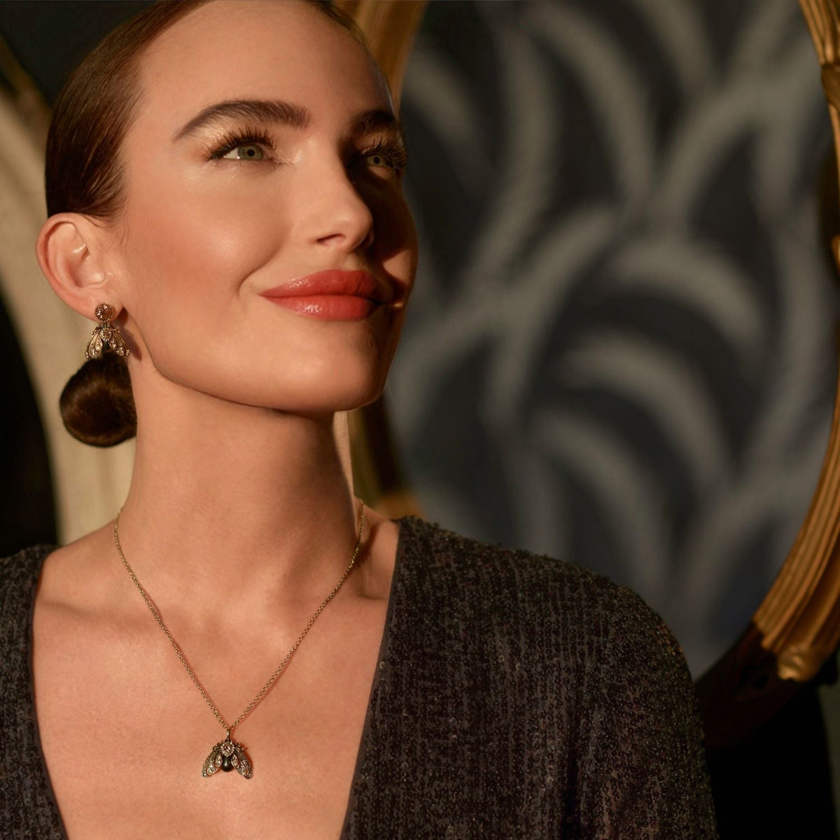 Bejewelled Moth Pendant – detail or styling view