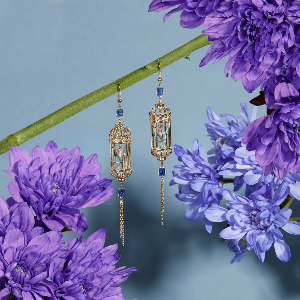 Bird Cage Drop Earrings – detail or styling view