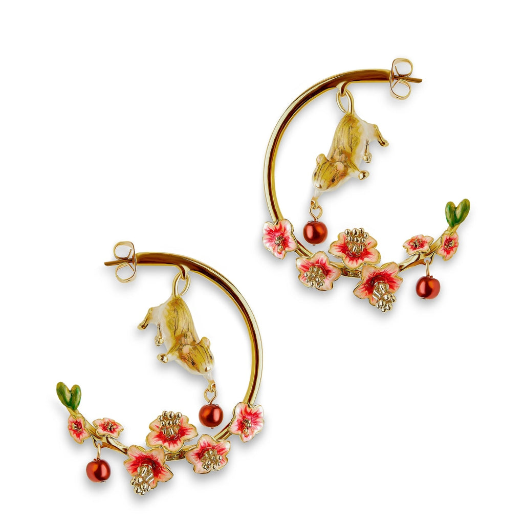 Conker Mouse Hoop Earrings by Bill Skinner