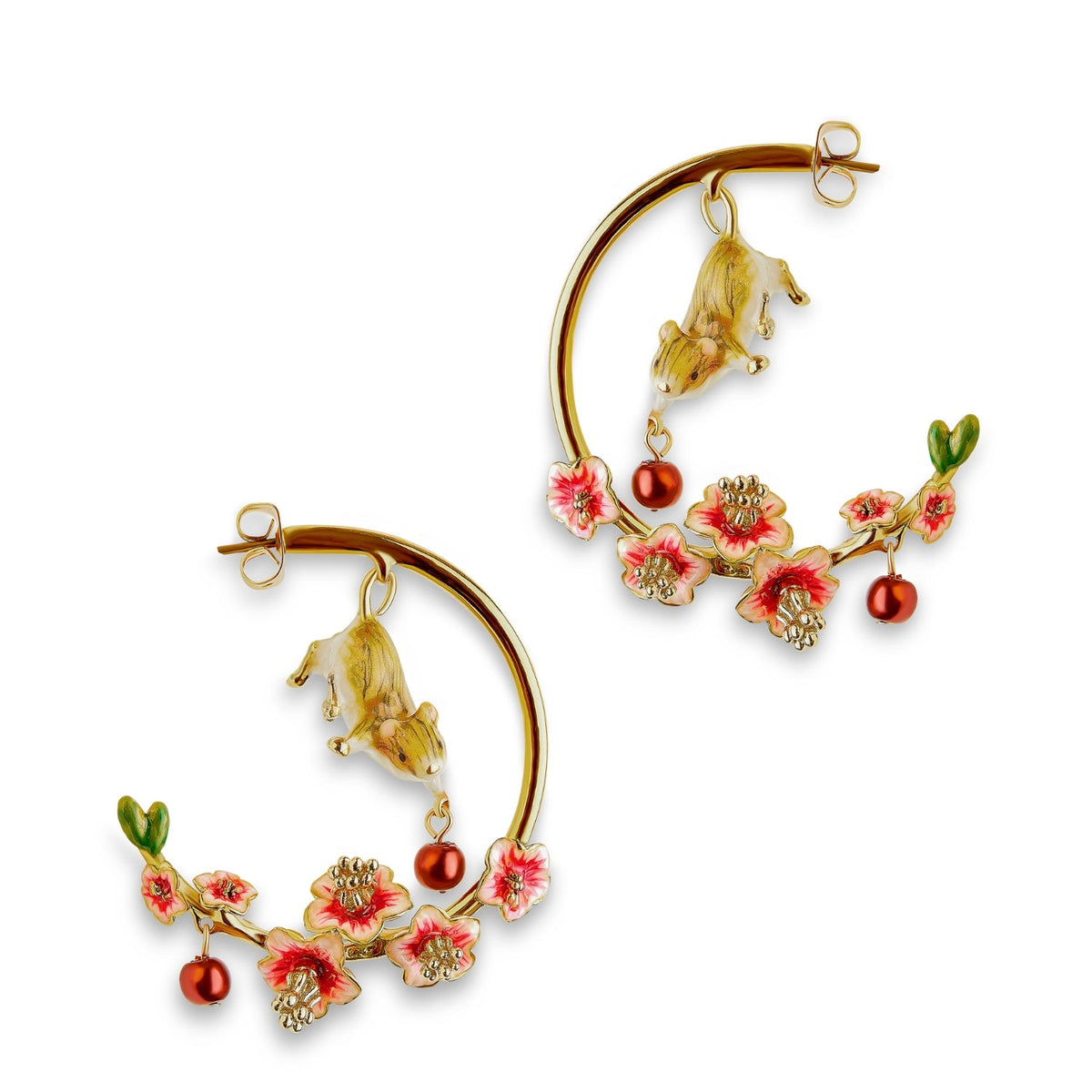 Conker Mouse Hoop Earrings by Bill Skinner