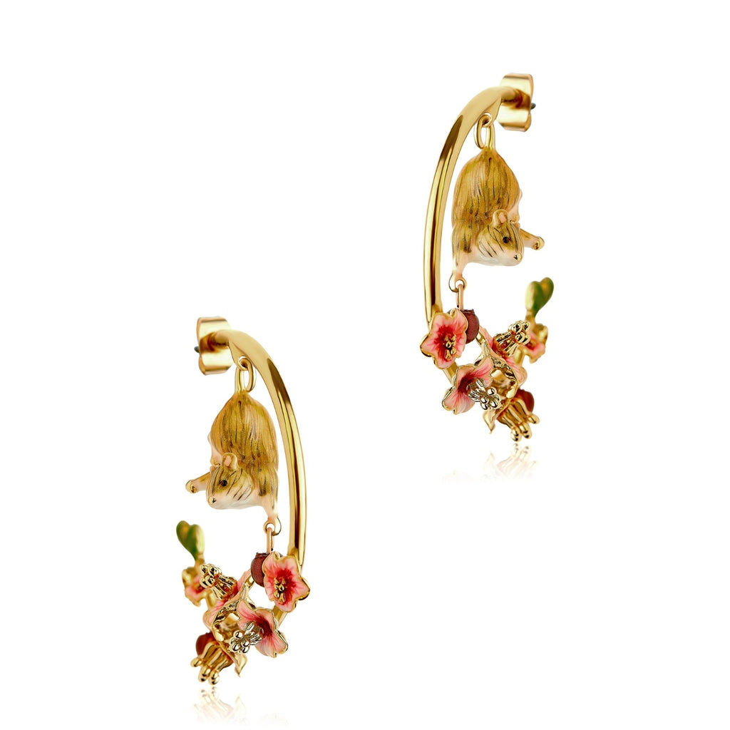 Conker Mouse Hoop Earrings – detail or styling view