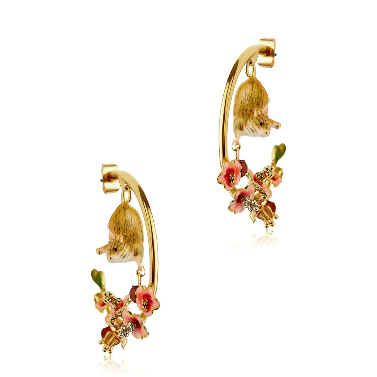 Conker Mouse Hoop Earrings – detail or styling view