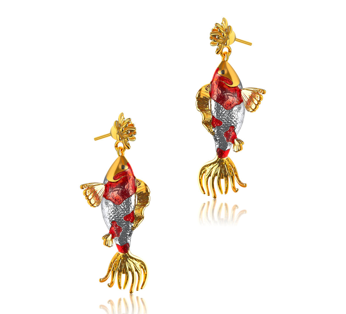 Koi Carp Drop Earrings – detail or styling view